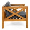 NAYSAYE Patio Chaise Lounges Outdoor Wood Leisure Set with Cushions and End Table for Poolside Relaxation, Gray and Teak, 28.7"*27.9"*24" - 3 of 4