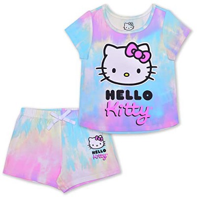 Hello Kitty Girls’ T-Shirt and Short Set for Toddler, Little and Big Kids – Multicolor