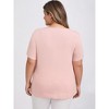 GRACE & GRANDEUR Women's Plus Size 2 Pcs Set Pleated Asymmetry Hem Tops and Texture Button Decor Blouses - 3 of 4