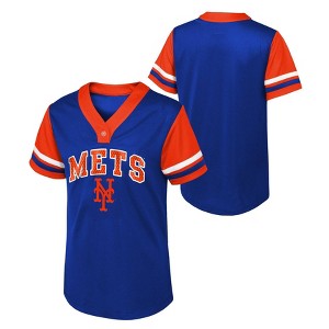 MLB New York Mets Girls' Henley Jersey - 1 of 3