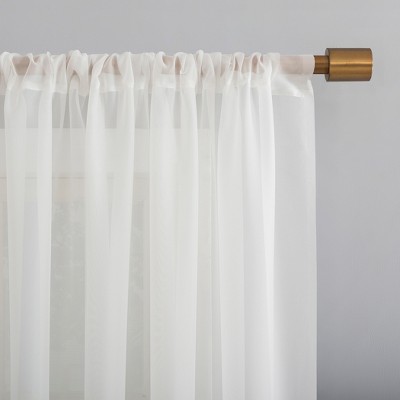 Eggshell Sheer Polyester Rod Pocket Curtain Panel, 59" x 96"