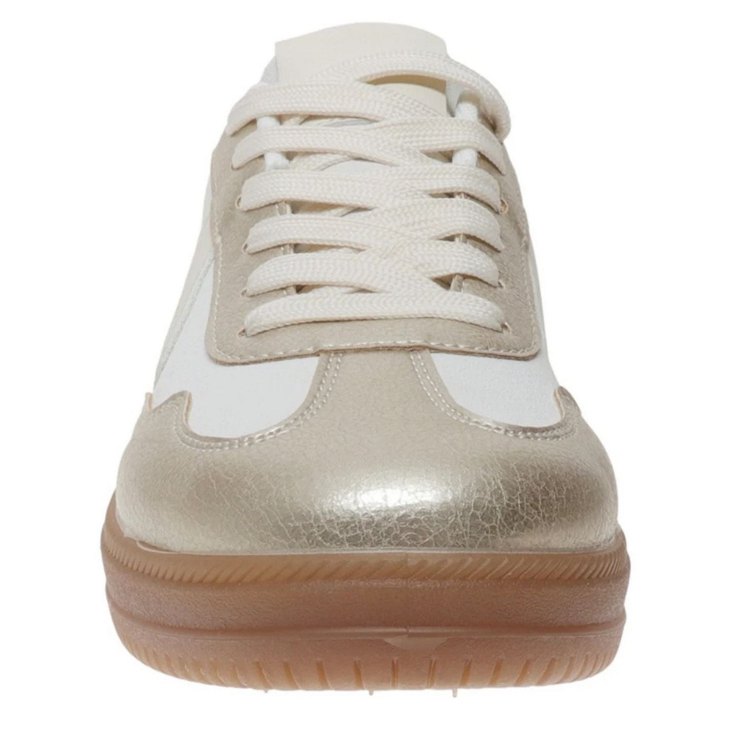 Женские кроссовки Outwoods Giana 5 Gum Sole Lace Up Fashion Sneakers- Gold (8), цвет: Золотой — фото 4