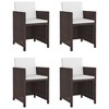 vidaXL Garden Dining Set Brown Poly Rattan Medium Removable Covers - 2 of 4