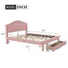 TiramisuBest Queen Size Upholstered Platform Bed with Tufted Headboard, LED and 2 Drawers - 3 of 4