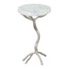 Joel Side Table in White & Silver 22"H – Modern Natural Marble Top & Electroplated Metal Base by Zuo Modern - 3 of 4