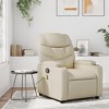 vidaXL Faux Leather Massage Recliner Chair in Cream - Manual Reclining Armchair with Cup Holders for Living Room Comfort - 2 of 4