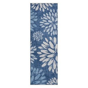 Coolmee Washable Area Rugs Non-Slip Modern Floral Indoor Rug Non-Shedding Soft Low Pile Carpet for Living Room Bedroom Home Office - 1 of 4