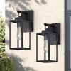 C Cattleya 1-Light Matte Black Dusk to Dawn Outdoor Wall Lantern Sconce with Clear Tempered Glass,2-Pack - 2 of 4