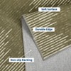 Indoor Modern Soft Washable Area Rugs with Stripped Lines Print for Bedroom Living Room - 4 of 4