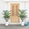 DR.Planzen 72" Artificial Palm Tree - 6FT UV Resistant Fake Plant with14 Silk Leaves & 15.7" Planter for Indoor House Plants, Tall Faux Trees 1 Pack - 2 of 4
