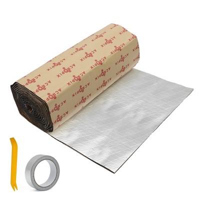 Unique Bargains Aluminum Foil Foam Car Heat Damping Pad 157mil 4mm 18sqft 15.7"x165.3" Silver Tone 1 Set