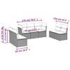 vidaXL 7 Piece Patio Sofa Set with Cushions Gray Poly Rattan - Without Table - 3 of 4