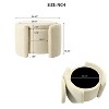 VYNXARIA Ottomans and Benches - Beige Round Ottoman with Storage, 24.41" x 20.07" x 16.93" - 4 of 4