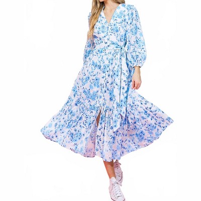 Women's Spectacular Magic Woven Eyelet Midi Dress - FLYING TOMATO