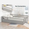 KTMBDW Twin/Full Size Floor Bed with Slats, Wood Montessori Floor Bed with Fence and Door, Kids Montessori Bed, Montessori Floor Bed for Girls, Boys - 4 of 4