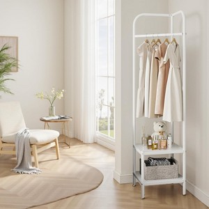 Clothing Rack With 2 Shelves Standing Coat Stand Clothing Hanger Stand Scandinavian Style Garment Rack for Living Bedroom 42 x 42 x 190 cm - 1 of 4