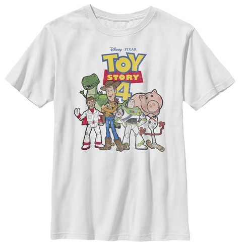 Disney Boy's Toy Story Forky Smiling Face Graphic Tee, White