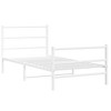 vidaXL White Metal Single Bed Frame with Headboard/Footboard for Bedroom - 39.4"x78.7" Mattress Support - 2 of 4