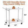 2-Tier/3-Tier Commercial Grade Utility Cart – Sturdy Wire Rolling Cart with Handle, Alloy Steel Shelf for Storage or Plant Display - 2 of 4