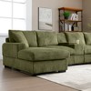 126" Fabric U-Shaped Cloud Sectional Sofa with Console, Cup Holders, USB and Double Chaise - 3 of 4