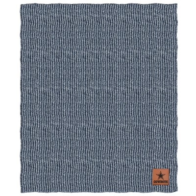 NFL Dallas Cowboys Two- Tone Sweater Knit Blanket with Faux Leather Logo Patch