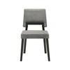 Armen Living,Channell Wood Dining Chair in Black Finish with Charcoal Fabric - Set of 2 - 3 of 4