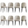 Set of 8 Upholstered Dining Chairs, Modern Linen Dining Room Chairs with Metal Legs, Armless Padded Seat for Kitchen & Dining Table-Maison Boucle - 2 of 4