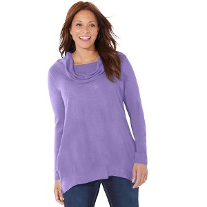 Catherines Women's Plus Size Cashmiracle Pullover Cowlneck - 1 of 4