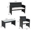 Costway 8PCS Patio Rattan Furniture Conversation Set Cushioned Sofa Table Garden Black - 3 of 4