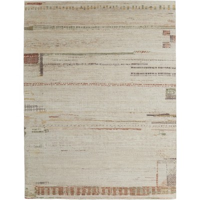 Kasbah Modern Abstract Tan/Red/Green Area Rug