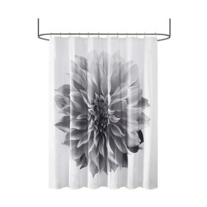 LunaLulinlk Printed Floral Cotton Shower Curtain - 1 of 4