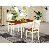 HomeStock 3-Piece Buttermilk and Cherry Finish Solid Wood Top With Dropleaf Dining Table Set - 2 of 4