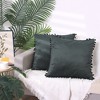 Unique Bargains Farmhouse Bedroom Decorative Velvet Pompoms Fringe Throw Pillow Covers 2 Pcs - 2 of 4