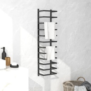 vidaXL Towel Rack Black 9.4 in.x4.7 in.x37.8 in. Steel - 1 of 4