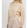Women's CABLEKNIT TURTLENECK CROP SWEATER - Fore - 4 of 4