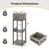 Costway 1/2 Pack 3 Tier Indoor Tall Plant Stand with Drawer Anti-tipping Devices Display Shelf - 3 of 4