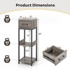 Costway 1/2 Pack 3 Tier Indoor Tall Plant Stand with Drawer Anti-tipping Devices Display Shelf - image 3 of 4