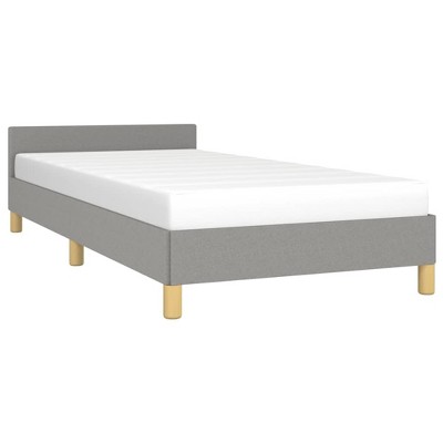 vidaXL Twin XL Fabric Bed Frame with Breathable and Durable Light Gray Headboard