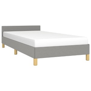 vidaXL Twin XL Fabric Bed Frame with Breathable and Durable Light Gray Headboard - 1 of 4
