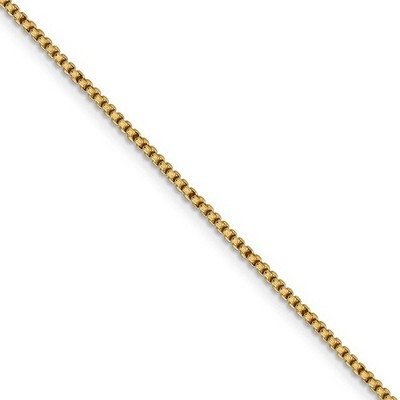 Black Bow Jewelry 1.5mm 14k Yellow Gold Hollow Round Box Chain Necklace