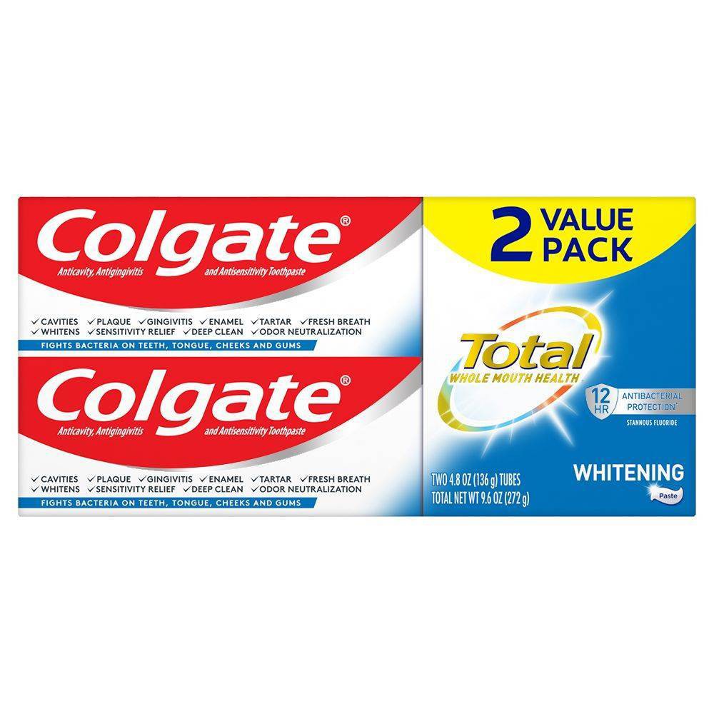 Colgate Total Whitening Toothpaste - 4.8 oz/2pk