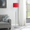 63" Red Roses in Bloom Acrylic Metal Floor Lamp - Ore International: Chic Drum Shade, Silver Chrome Base - 4 of 4