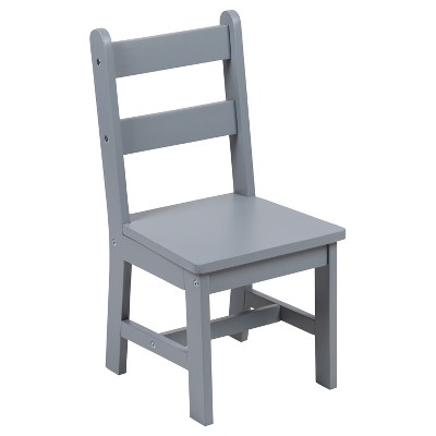 Gray Solid Wood Kids Table and Chair Set for Playroom, Bedroom