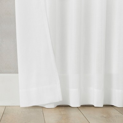 White Sheer Cotton Rod Pocket Curtain Panel, 50"x84"