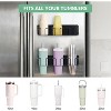 4 Pack Magnetic Water Bottle Holder for Fridge,Magnet Cup Holder Organizer with Tumbler Lid&Straw Organizers,Fits 40&30Oz Cups for Kitchen,Office - 3 of 4