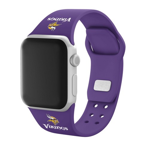 Nfl Minnesota Vikings Apple Watch Compatible Leather Band - Black : Target