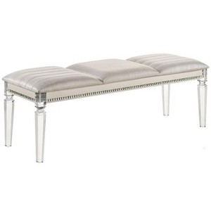 TiramisuBest Gold Bedroom Bench - Champagne Solid Wood & MDF Entryway, 54x18x19 Inches - 1 of 4