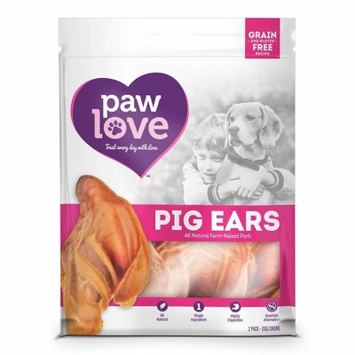 Paw Love Pig Ears Dental Chews Dog Treats - 2pk