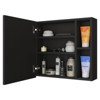 SEVOBAL Bathroom Storage Cabinets Wall Mounted Single Door Medicine Cabinet with Mirror and Shelves for Bathroom, Black, 5.5"*19.6"*18.6" - 2 of 4