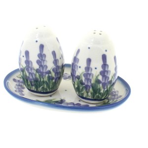Blue Rose Polish Pottery 2D WR Unikat Salt & Pepper Shakers - 1 of 1